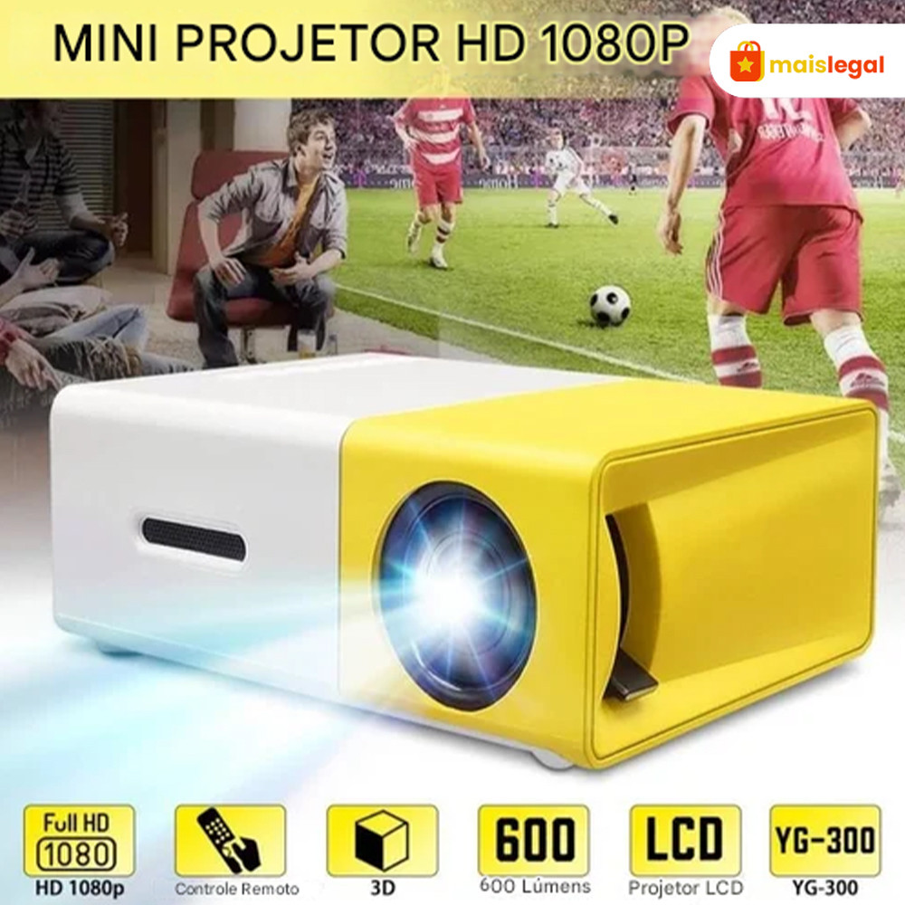 Projetor LED Portátil YG300 | Full HD 1080P, 600 Lumens, Suporta Conexão HDMI, Envio Imediato após Pedido