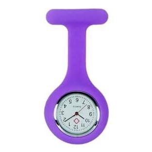 Relógio De Enfermagem Lapela Bolso Ponteiro Supermedy Roxo