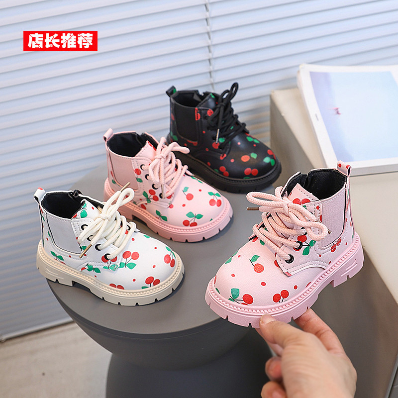 Meninas Martin botas outono inverno novo estilo 1-5 anos de idade 3 meninos bebê dos desenhos animados botas curtas sola