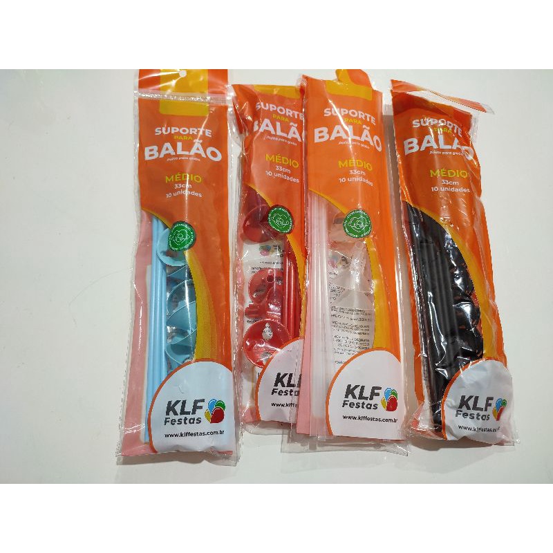 Kit 10 Varetas de balão 33 cm para festas Palito Vara Suporte Bexiga