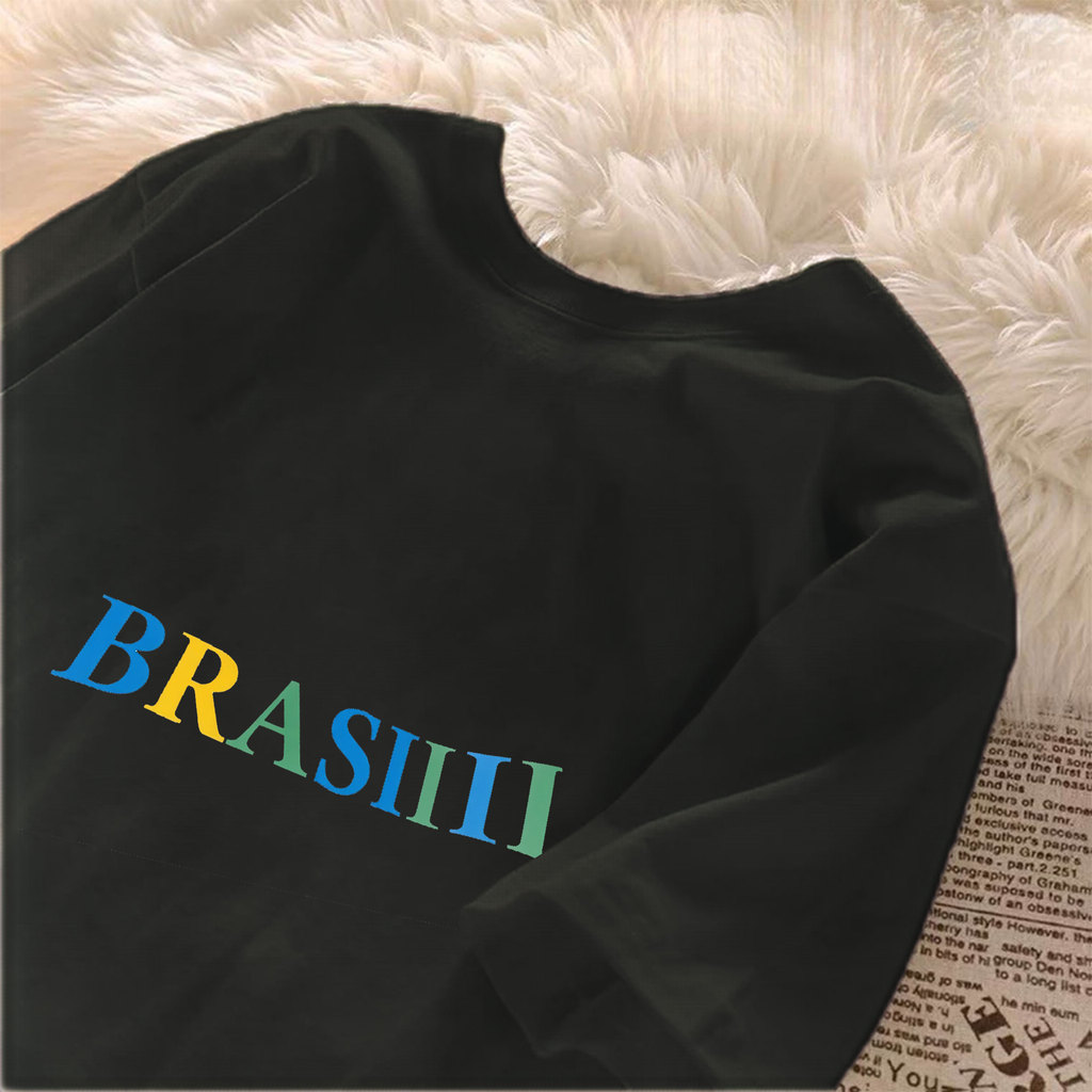[Camiseta Premium Algodão]JOJO Women's Brazil T-shirt 100% Cotton Short Sleeve Summer T-shirt