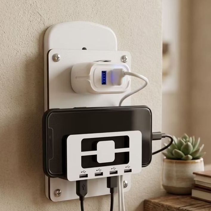 Suporte Descanso Organizador para Carregar Celular na Parede Smartphone iPhone.