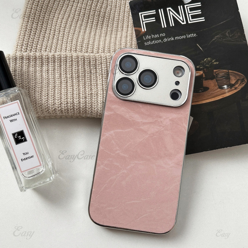 Capa De Proteção De Lente Com Listra De Montanha De Neve Galvanizada Borda Prateada Para iPhone 18 17 16 15 14 13 12 Pro