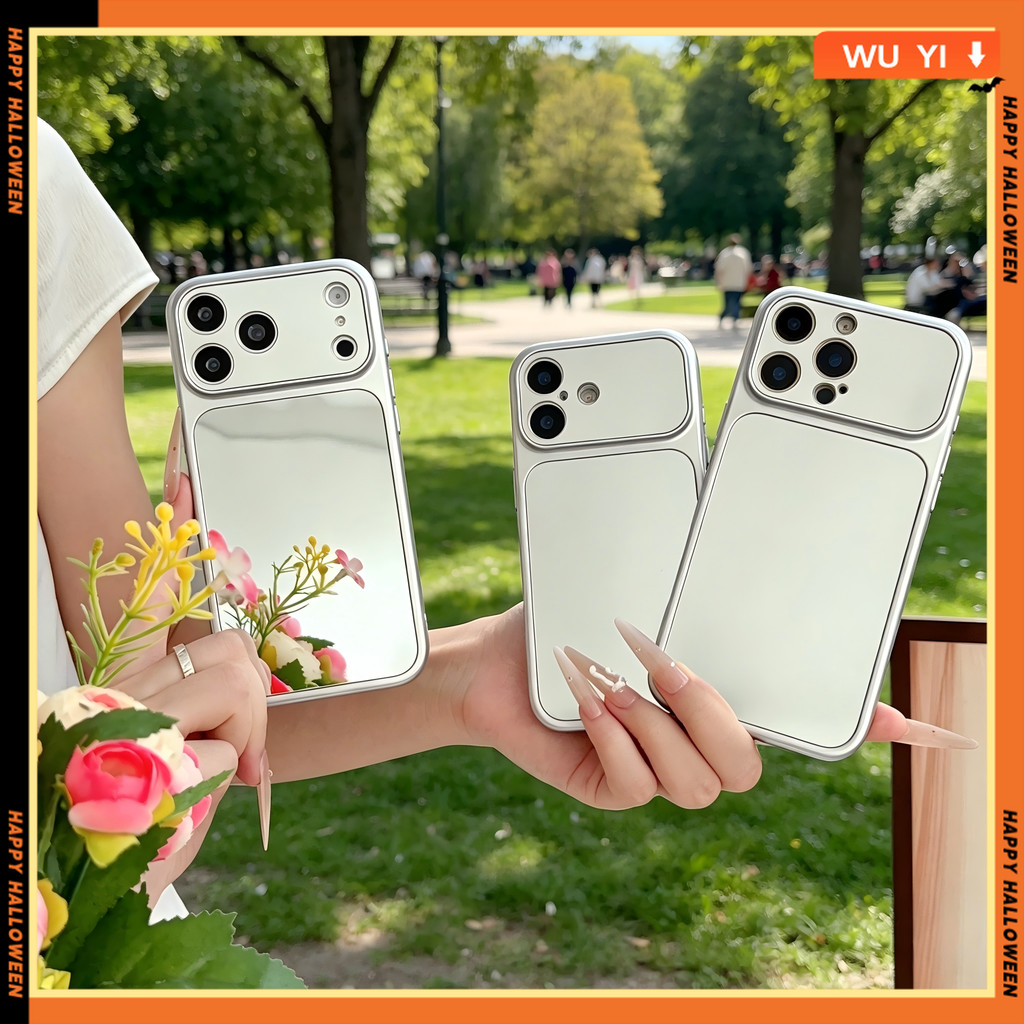 Capa De Espelho Com Bordas Prateadas Galvanizadas De Luxo Leve Adequada Para Infinix Note 60 50 50s 50x 40 30 Hot 70 60i