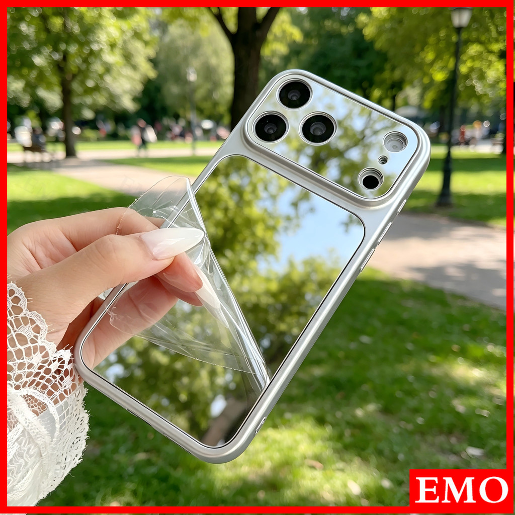 Capa De Espelho Com Bordas Prateadas Galvanizadas De Luxo Leve Adequada Para Infinix Note 60 50 50s 50x 40 30 Hot 70 60i