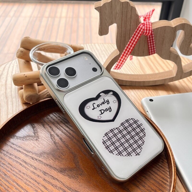 Huiwanju love Borda Prateada Galvanizada , Adequada Para Capa De Celular iPhone17promax iP16Pro/15/14plus/11 Protetora a