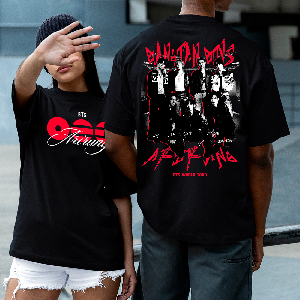 Camisa Camiseta Basica Bts Kpop Turne tour bang tan boys coreano estilosa em algodao unissex