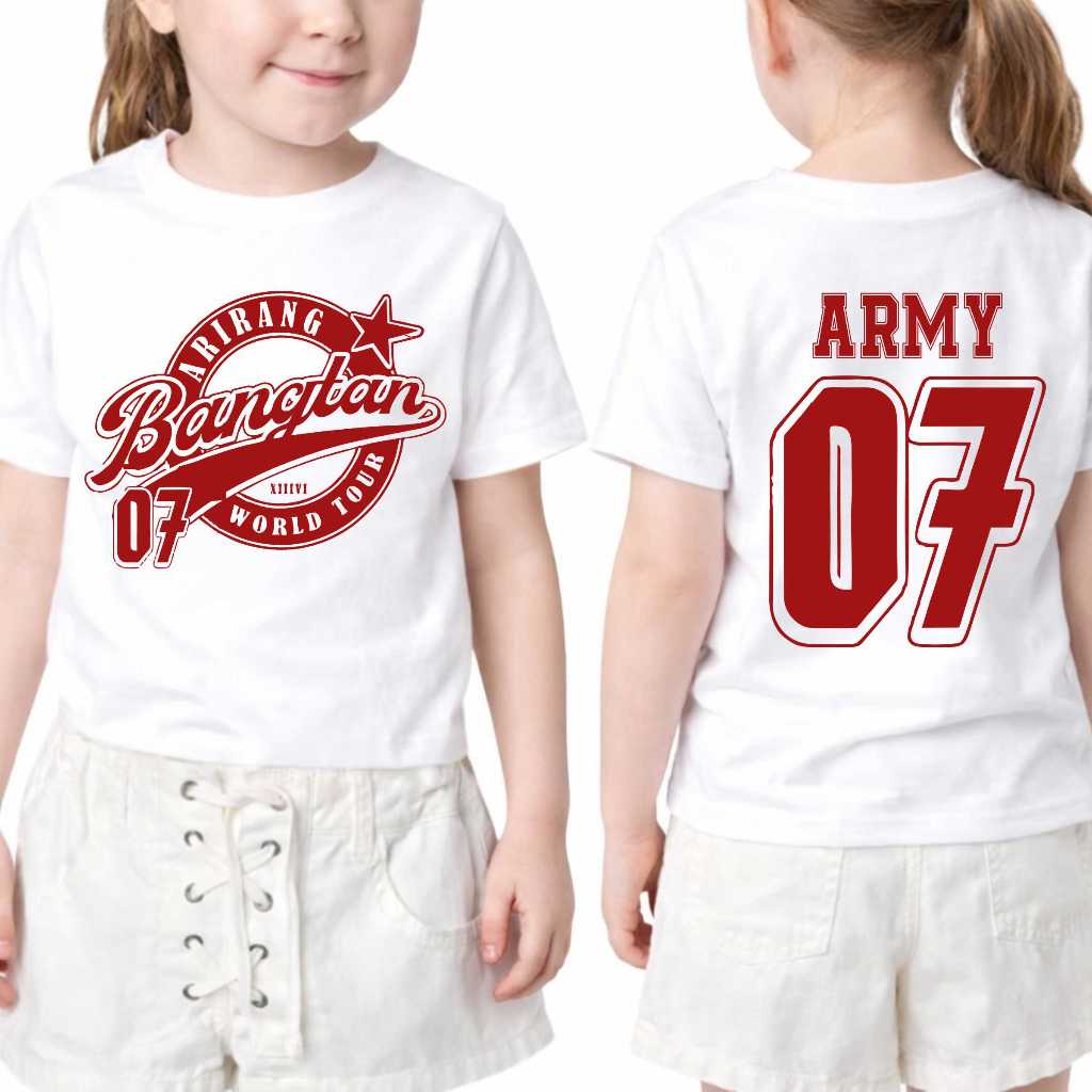 Camiseta Infantil Bang tan Army Arirang Unissex 100% Algodão