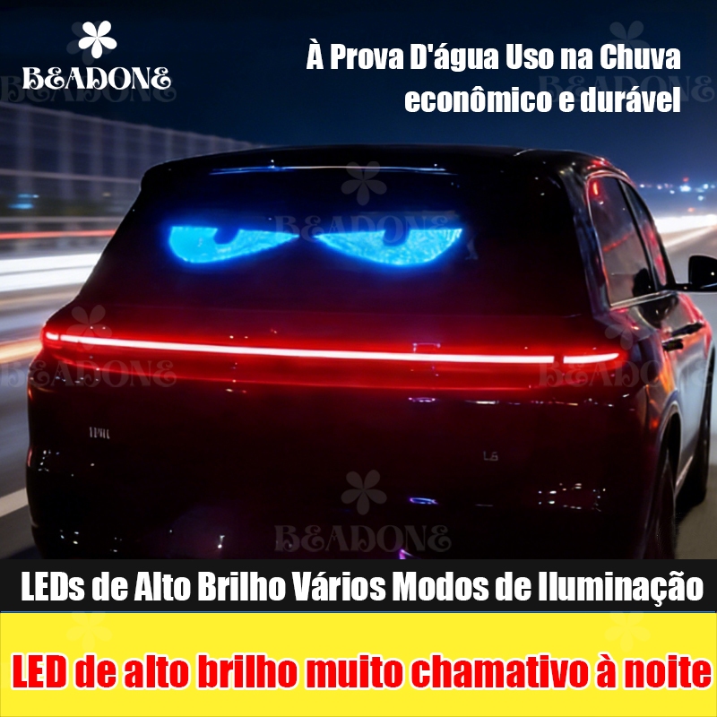 Programmable LED Devil Eye Light for Car Truck Window HD Dynamic Display USB For Car Truck Shop Waterproof With Rolling
