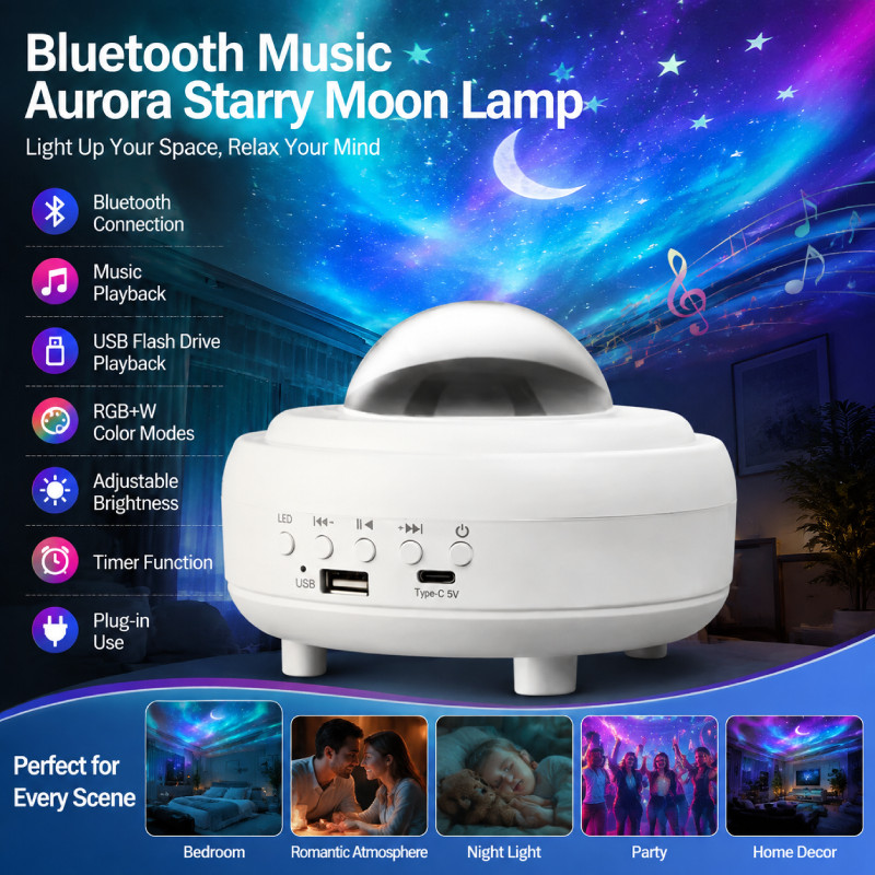 [Novo Atualizado] 2pcs Dynamics Starry Sky Luz De Projeção Rgb Northern Light Projetor 360 ° Lâmpada De Decoração De Fes