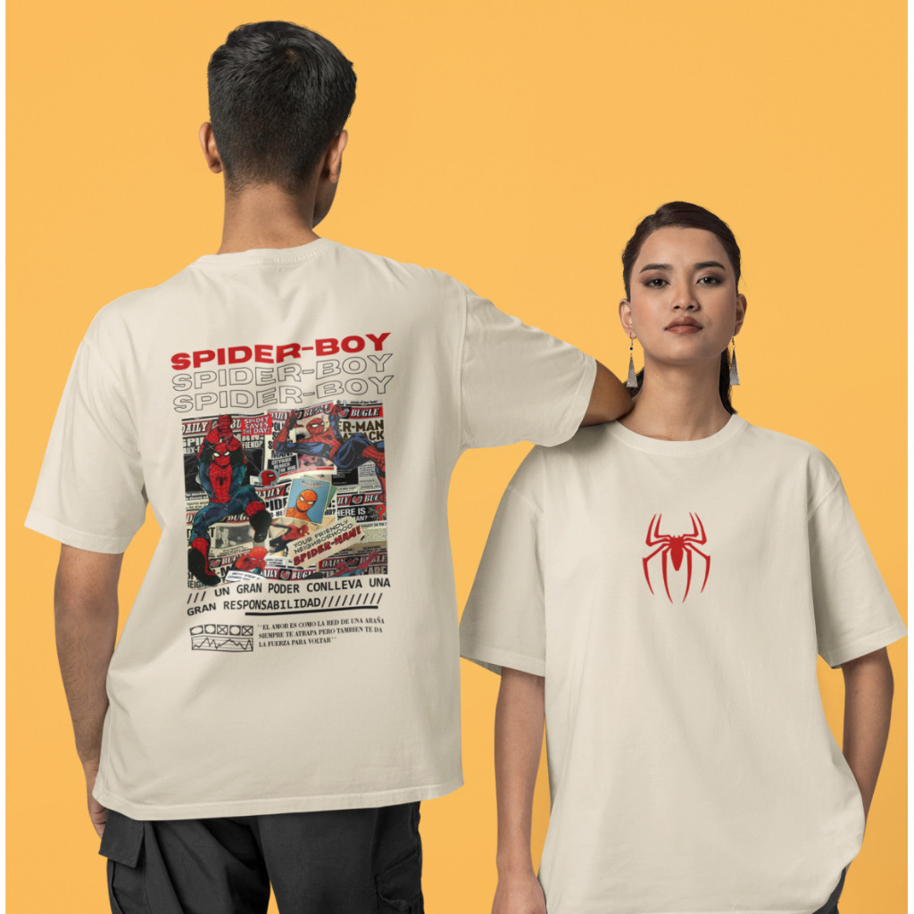 Camiseta Casal Aranha Kit - Spider BOY/GIRL Street 100% Algodão