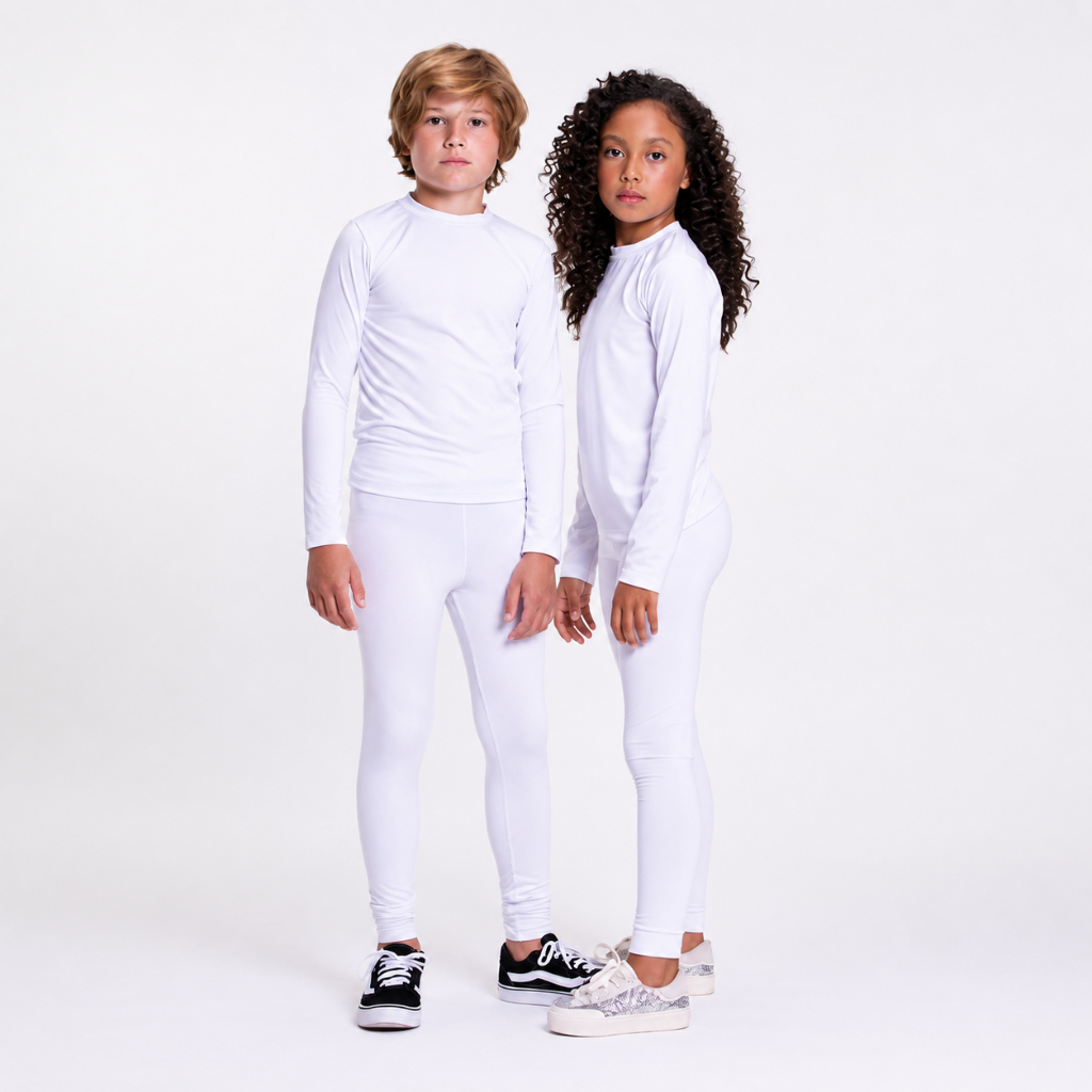 CONJUNTO INFANTIL BLUSA + CALÇA TÉRMICA BRANCA