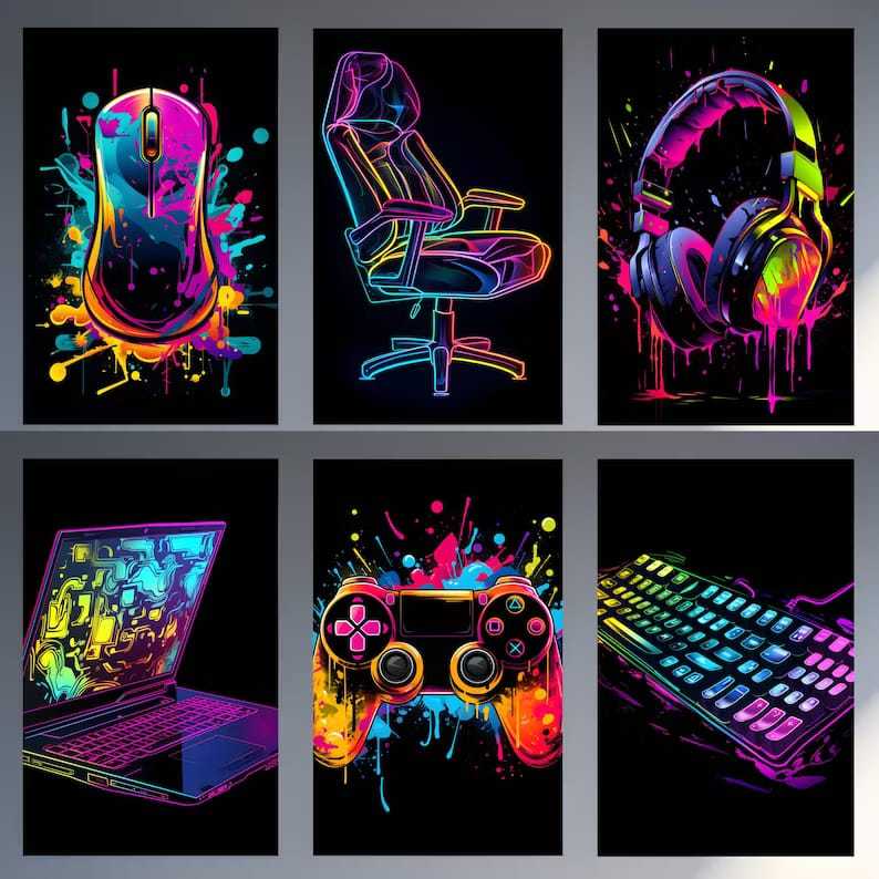 Placas Decorativa Mosaico Kit 6 Peças Hora Do Jogo Video Game Controles Console Gamer