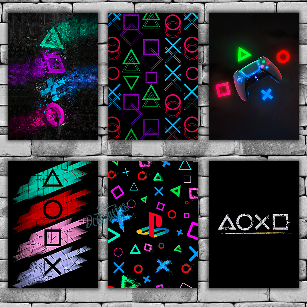 Placas Decorativas Quadros Playstation 01 a 15 - Console Vídeo Game Jogos PSN
