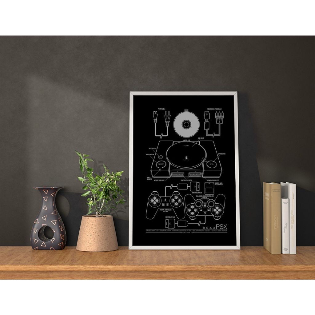 Quadro Placa decorativa geek Console Game Arte Poster PSone Playstation 1