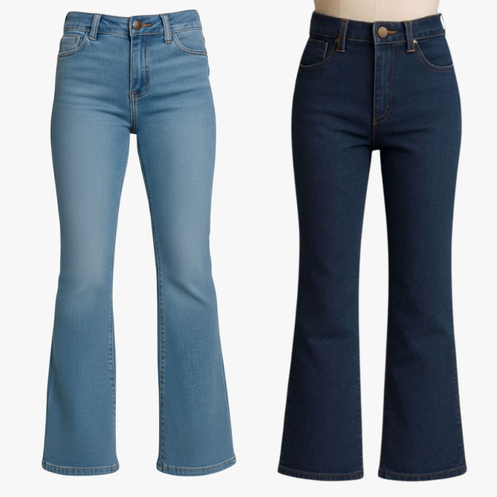 Kit 2 Calças Jeans Flare Infantil Feminina Boca de Sino