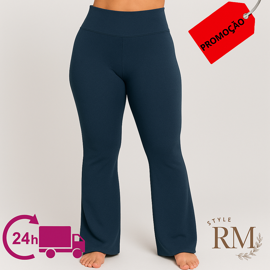 Calça Boca De Sino Malha Pop Com Bolso Conforto e Elegância no Dia a Dia Flare - P ao GG
