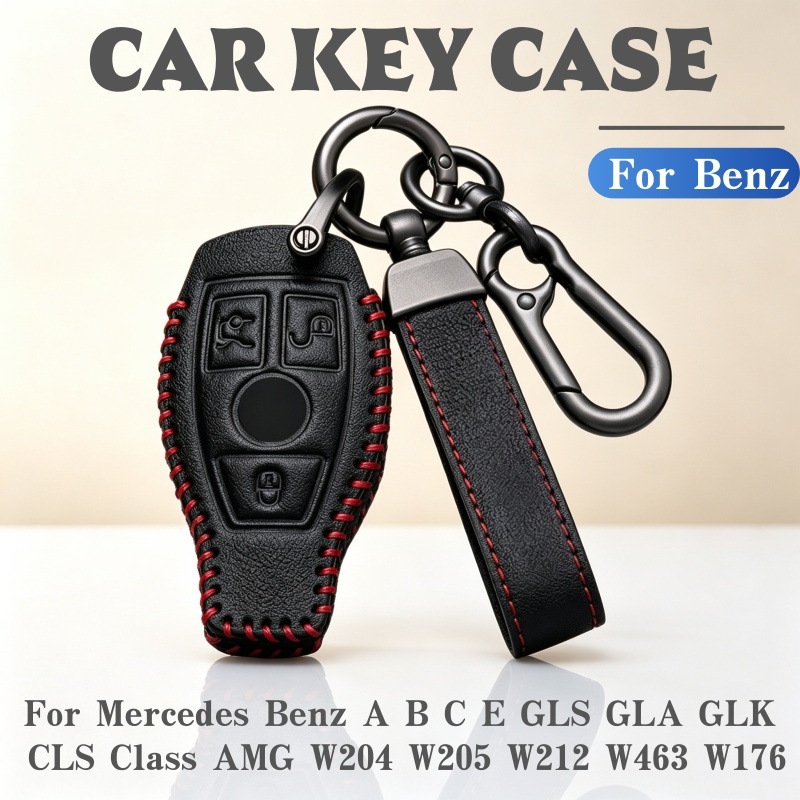 Capa De Couro Para Chave De Carro , Mercedes Benz Abce GLS GLA GLK CLS Classe AMG W204 W205 W212 W463 W176