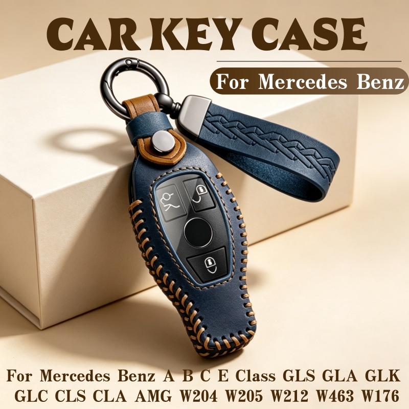 2 3 Botões Para Mercedes Benz Abce Classe GLS GLA GLK GLC CLS CLA AMG W204 W205 W212 W463 W176 Couro Caso Chave Do Carro