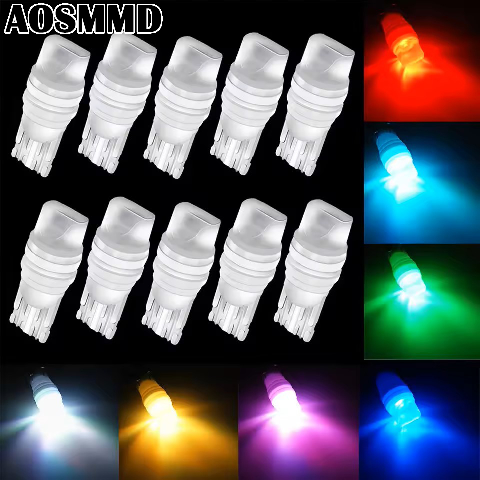 AOSMMD 10Pçs Lâmpadas LED T10 W5W Cerâmica 3D Cunha luz de cortesia Lâmpada de leitura Cúpula t10 194 168 LED Sem erros