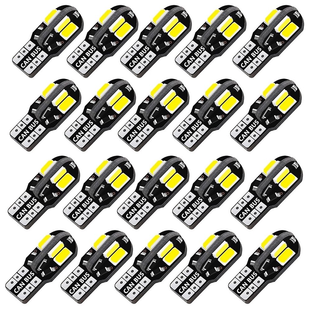 10PCS Lâmpada Interior De Carro W5W T10 LED 5730 8SMD Canbus Livre De Erro 12V 194 168 Mapa Luzes De Cúpula