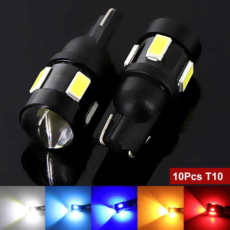 10Pcs 2Pcs T10 W5W Led Canbus WY5W Sem Erros 194 168 LED Super Brilhante Car Interior Light Clearance Side Marker Auto Lâmpada 12V