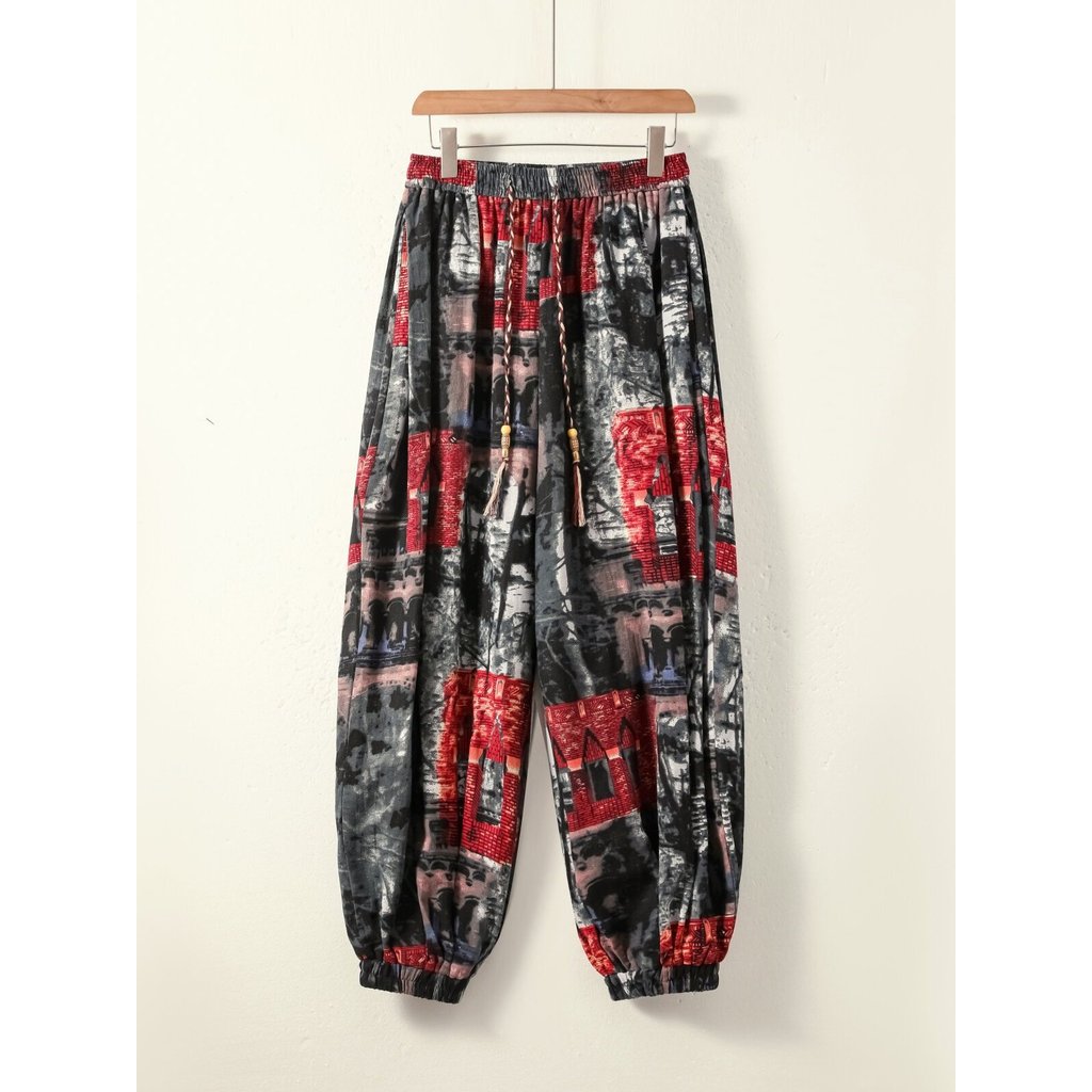 Estilo chinês impresso Bloomers tornozelo comprimento calças masculinas 8XL Oversized verão estilo fino novo estilo chin