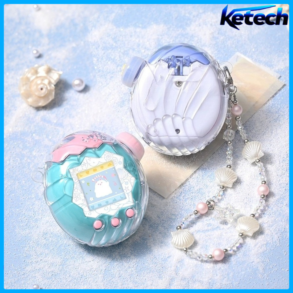 Acessórios De Proteção Tamagotchi Paradise , Capa Transparente Para PC Sea Wave Shell Equipada Com Pingente De Adesivo D