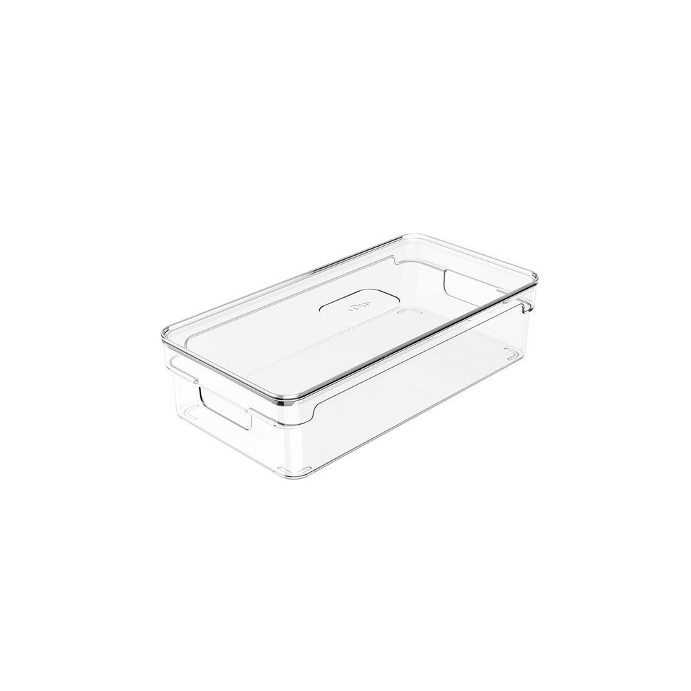 Organizador de Armário Clear com Tampa 30X15X7 cm Natural Ou