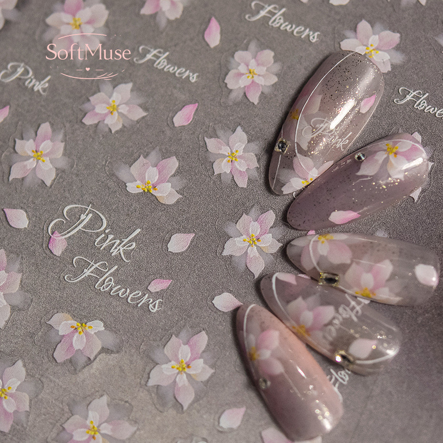 * * Unhas Nana * Adesivos de Manicure finos e resistentes Adesivos de unhas retrô japoneses Iris Peach Blossom 3839
