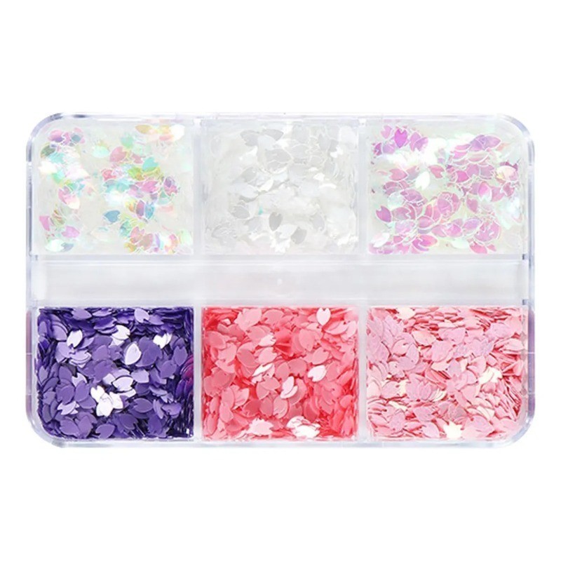 Glitter para Unhas Cherry Blossom – Lantejoulas Decorativas Floral Nail Art