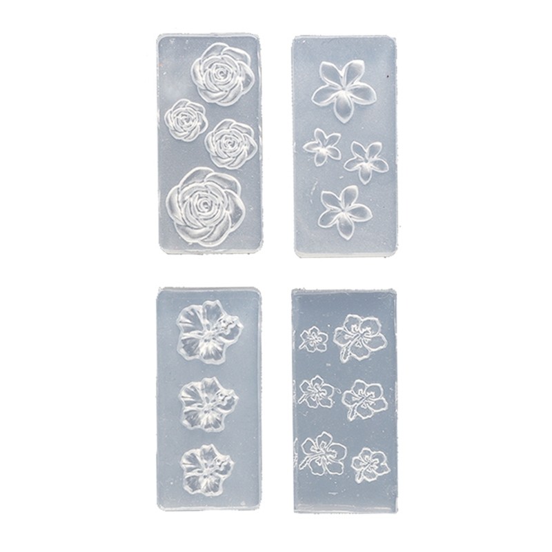 REDD 4pcs 3D Blossom Nail Art Modelos De Silicone Design Floral Acessórios De Artesanato DIY