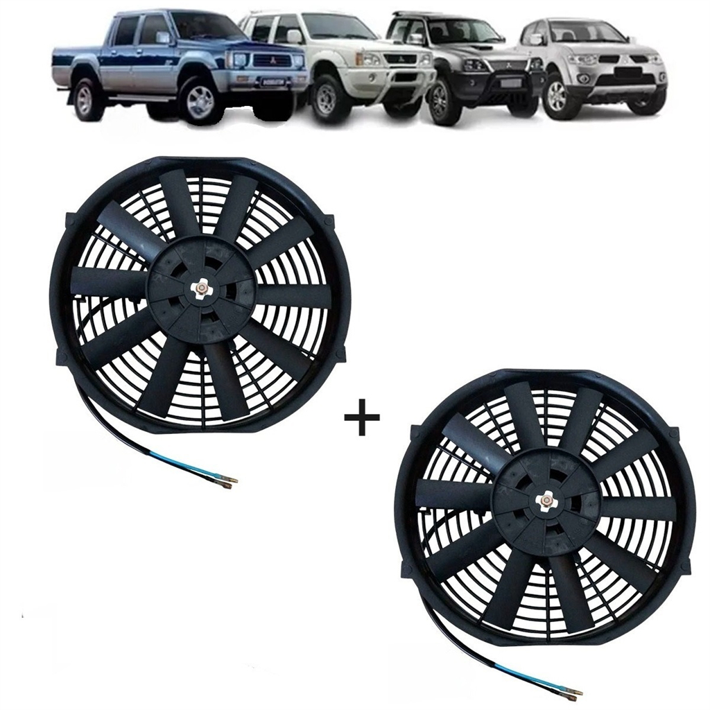 Kit- 2 Eletro Ventoinha Condensador Adaptação 10 Pol 12v 80w
