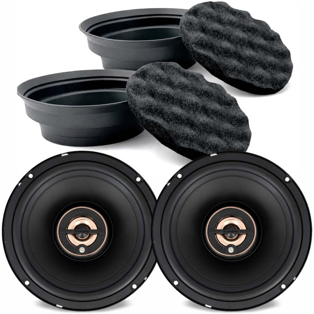 Kit 2 Alto Falante 6 pol Bomber Beat 80W + 2 Buffer Silicone Tecnhoise c/ Espuma Isolamento Acústico