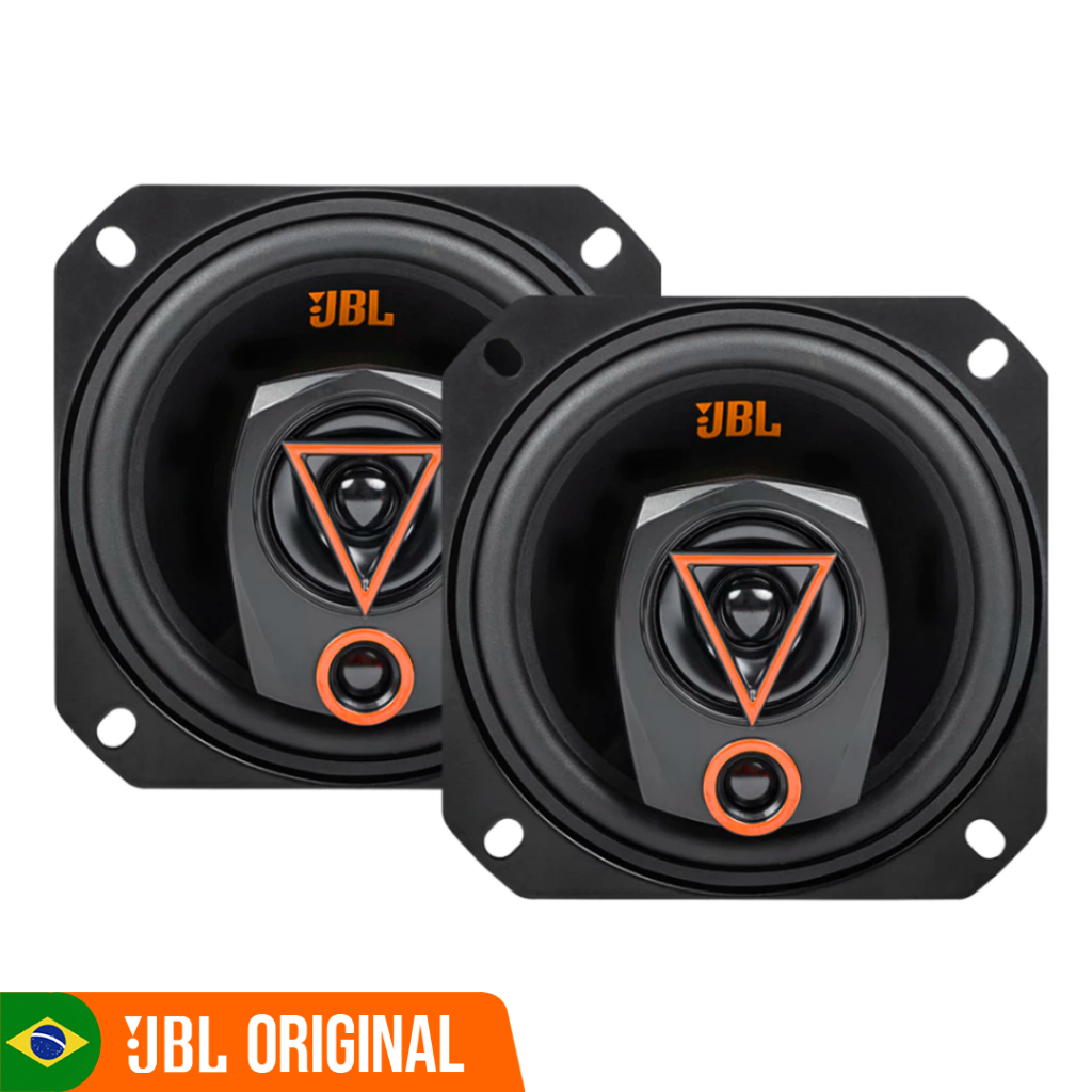 Par Alto Falantes Automotivo 4 Pol Triaxial 80W JBL 4TRMS80 Cor Preto