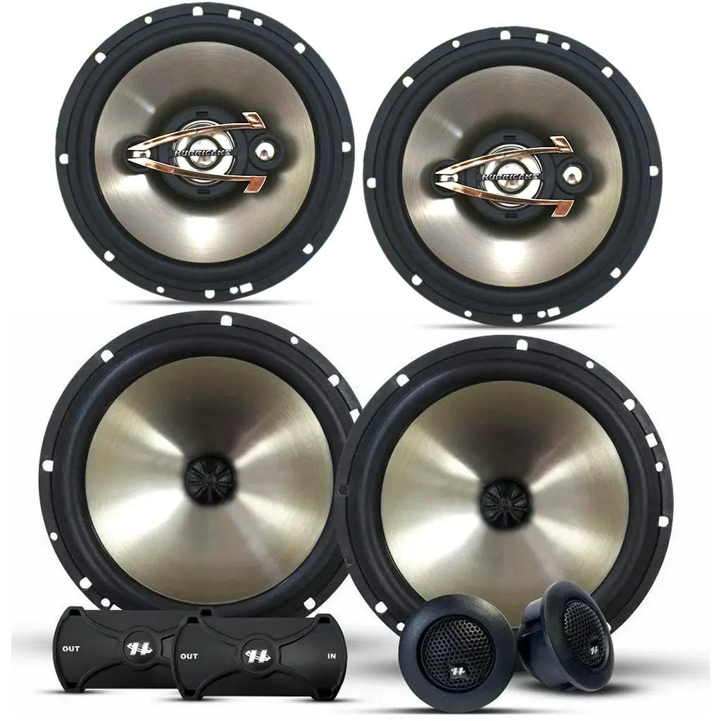 Alto Falantes Hurricane 6 Qr6 80w Rms + Kit 2 Vias 6 pol 320w MAX