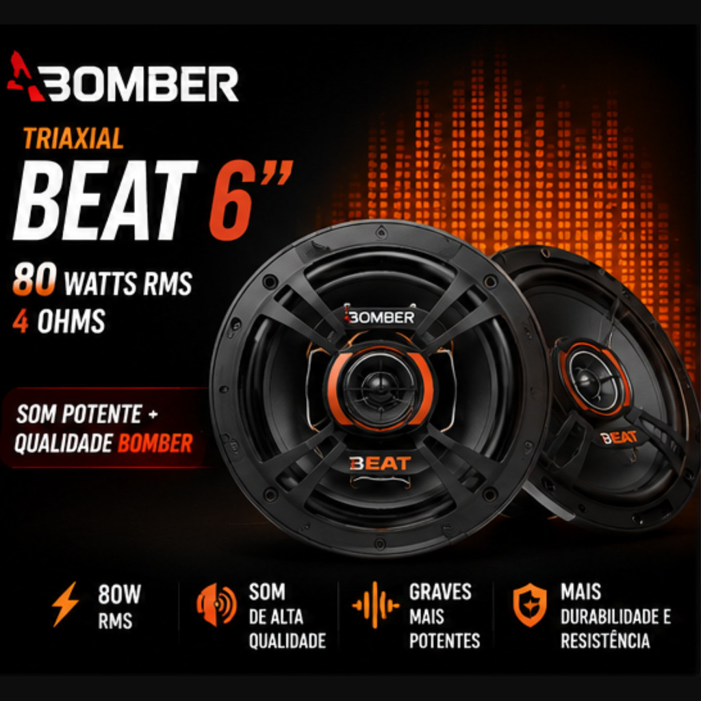Alto Falante Trixial Beat 6 Pol 4 Ohms 80w Rms Bomber