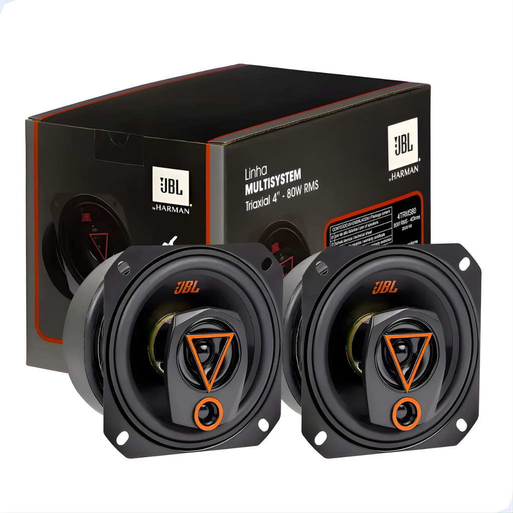 Par Alto Falantes Automotivo 4 Pol Triaxial 80w Jbl 4trms80