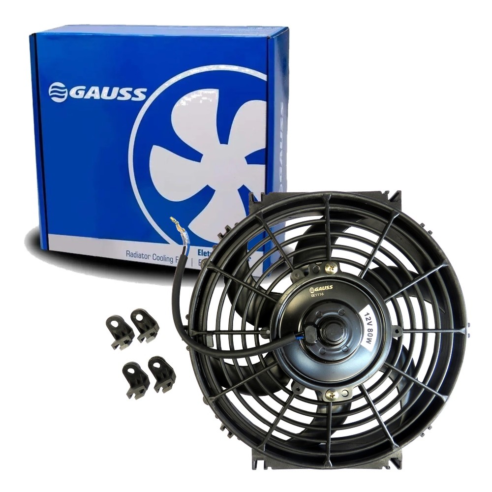 Eletroventilador Universal 12V 10 Pol Aspira 80W 6 Pás Gauss