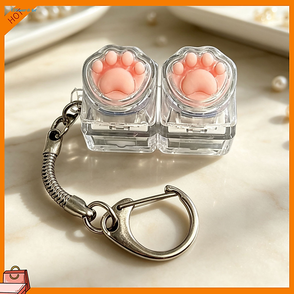 Mechanical Keyboard Fidget Toy Keychain Cat Paw with Led Light – 2-in-1 Push Button Finger Clicker for Stress for Kids