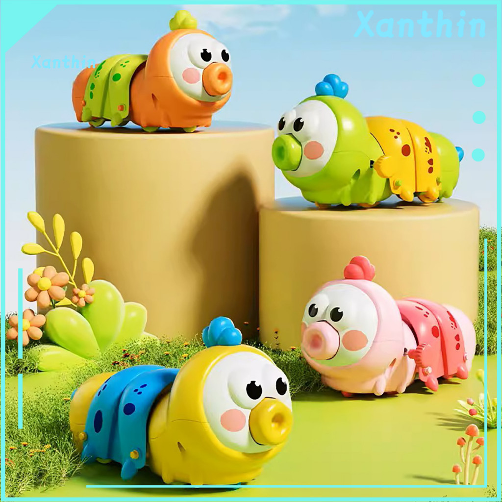 Caterpillar Wind-up Toy Wriggling for Kids – Safe Non-toxic Mechanical Crawling Educational for Toddlers and Infants f