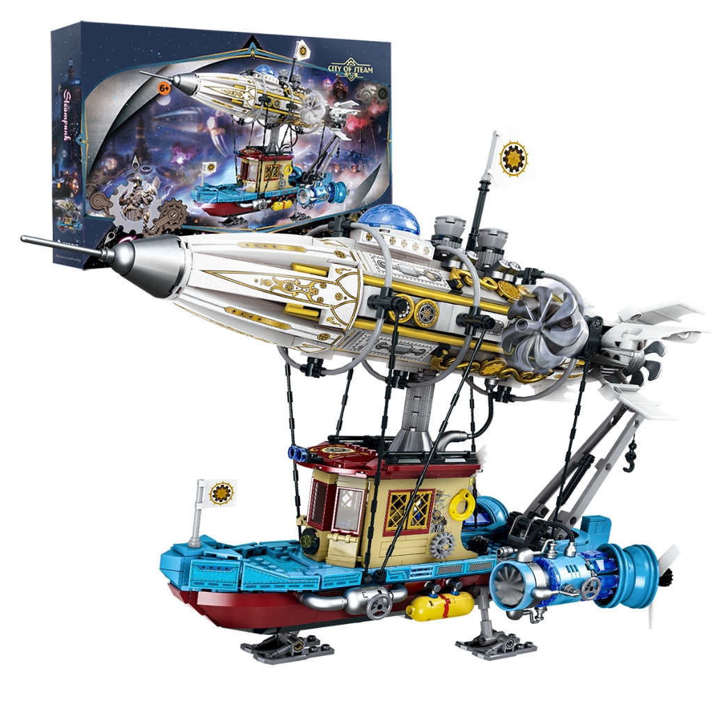 Blocos de montagem Brinquedos Punk Mechanical Airship 1256 peças
