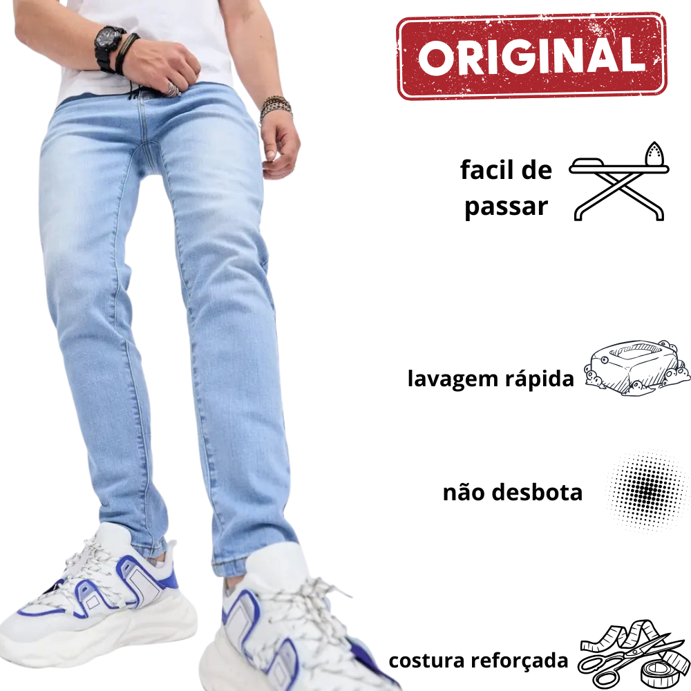 Calça jeans masculina skinny clara com elastano linha premium frete gratis