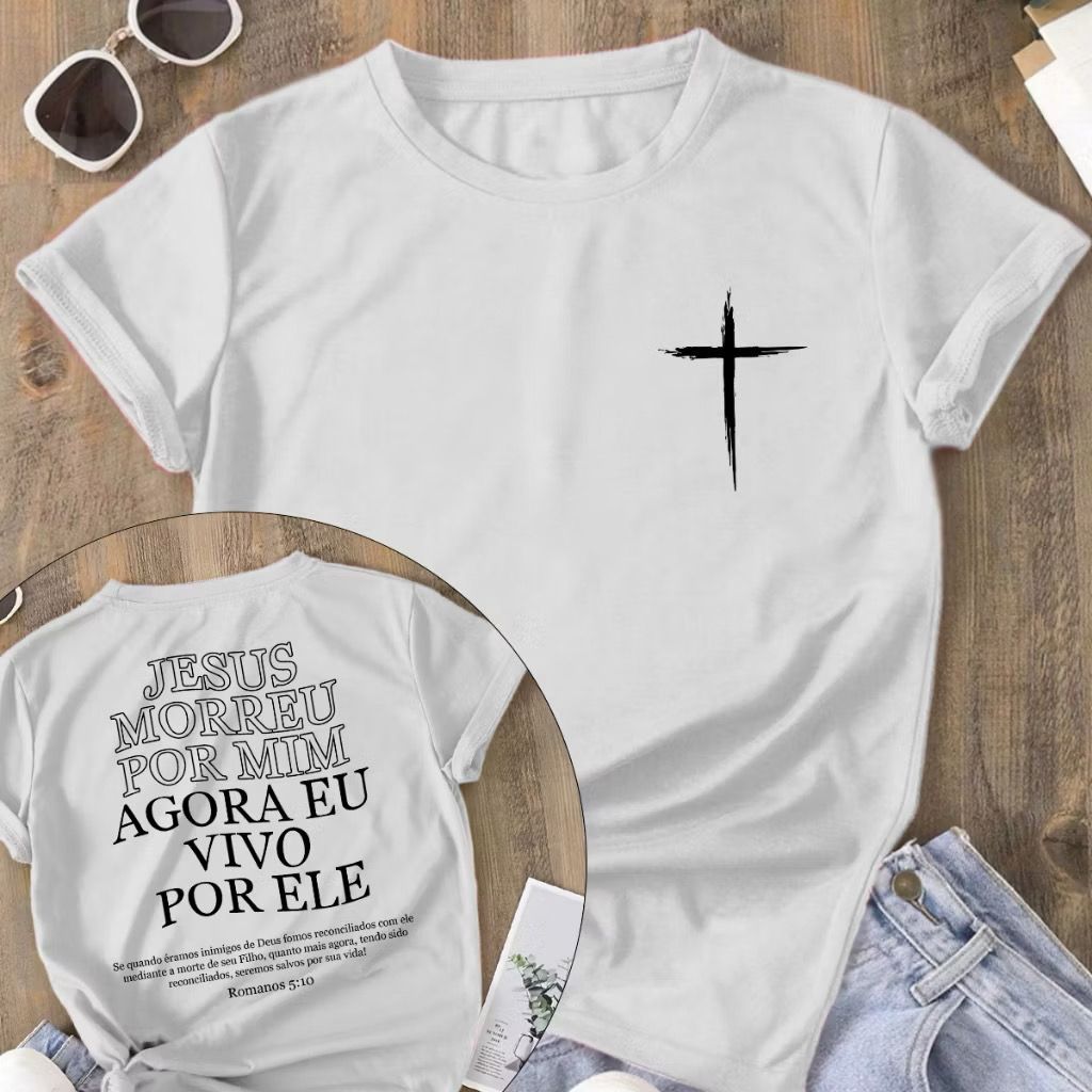 CAMISETA ESCRITA BIBLICA - Qualidade Premium | Entrega Rápida | Frete Grátis