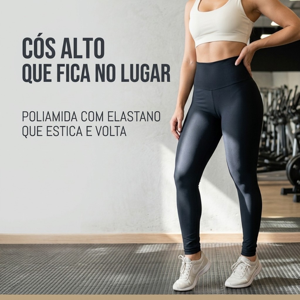 Calça Legging Cintura Alta Feminina Suplex Lisa Empina Bumbum Colorida Plus Size Sem Transparência