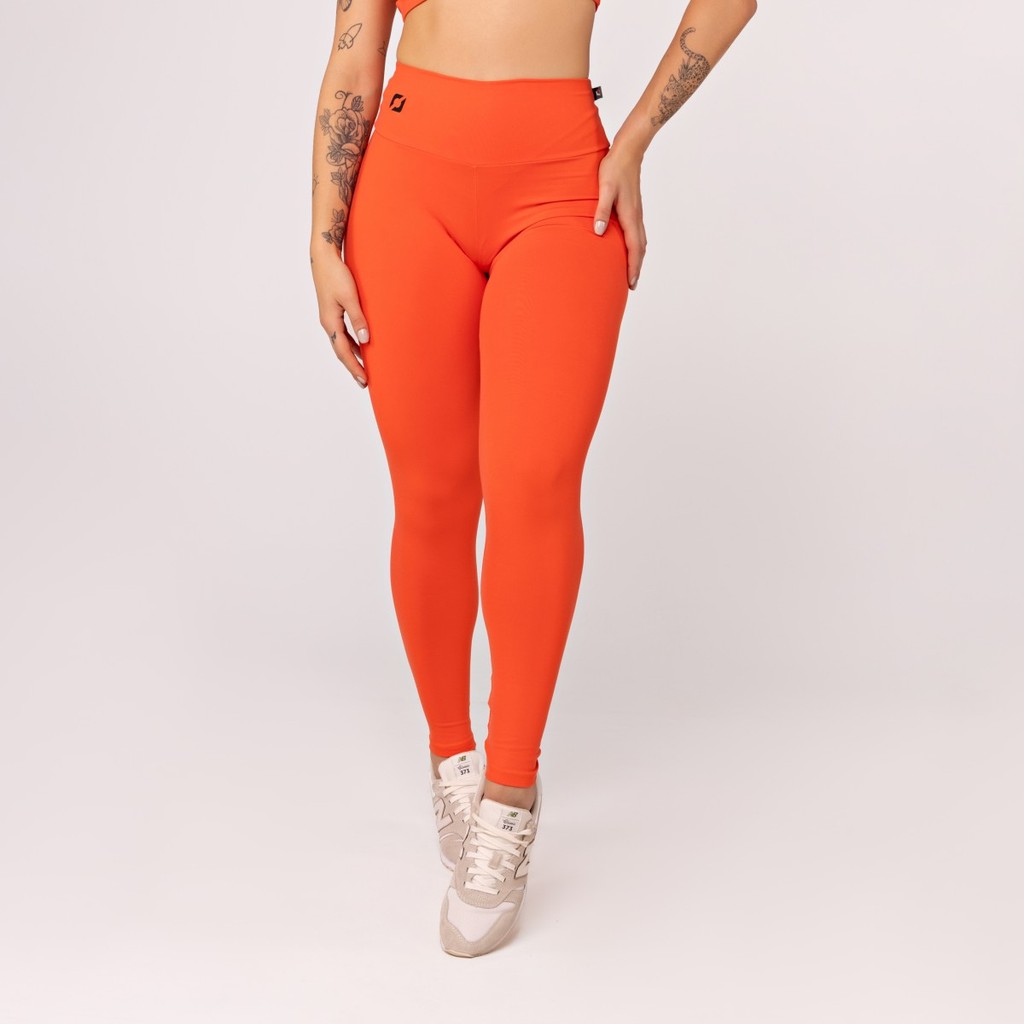 Calça Legging Fitness Feminina Esportiva Lisa Cintura Alta Poliamida UV+ Modeladora