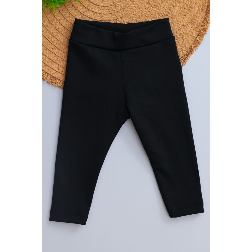 Legging Peluciada Bebê Infantil Preta Lisa Menino Menina
