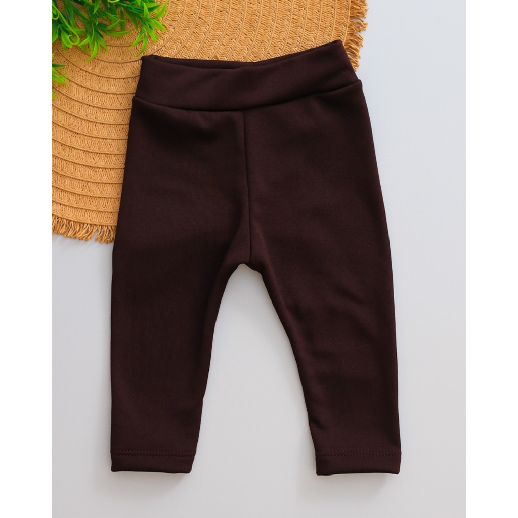 Legging Peluciada Bebê Infantil Lisa Marrom Menino Menina