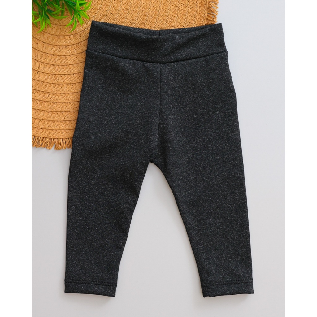 Legging Bebê Infantil Peluciada Chumbo Lisa Menino Menina