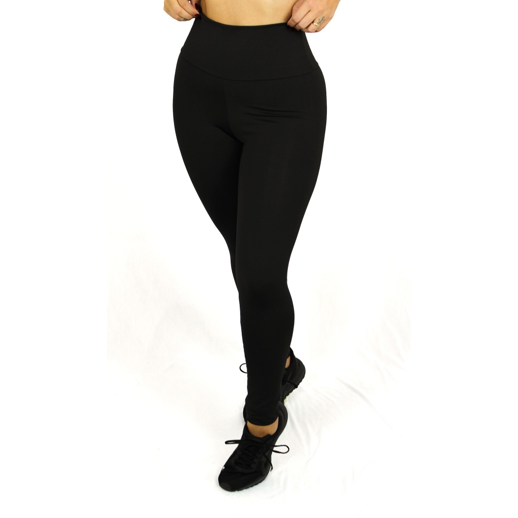 Kit 5 Calças Legging Lisa Academia Fitness Básica Confortavel